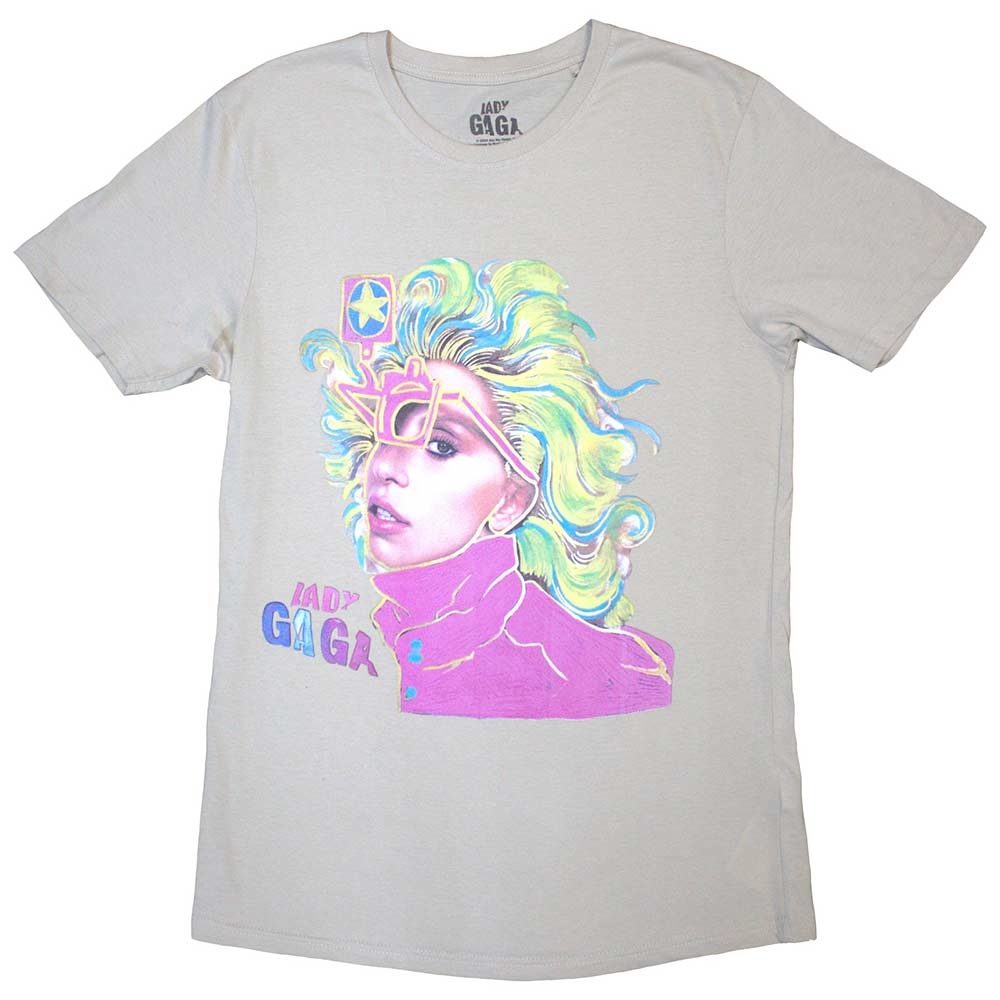 Lady Gaga - Colour Sketch Heren Tshirt - Grijs